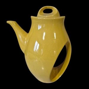 Vintage Beauceware Canada MCM Ceramic Teapot In Glossy Yellow Glaze